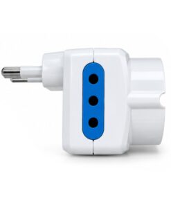 Adattatore Tripla Spina Elettrica Angolare 10A con 2 Prese Bipasso 10A/16A e 1 Presa Schuko 16A Laterale Salvaspazio - immagine 3