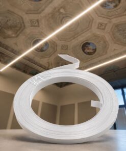 Sistema Illuminazione Cavi Tesi StarLine - Banda in Acciaio 25 Metri StarLine per Sistema Illuminazione Cavi Tesi, Profilo 16mm Spessore 0,5mm per Strisce LED (Bianco)
