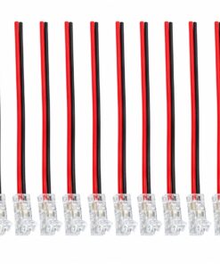 10 Pezzi Connettore Trasparente 5mm 2 PIN con Cavo per Strisce LED SMD COB, Collegamento Senza Saldatura