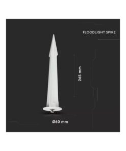 Picchetto in Alluminio per Fari Led Flood Light Colore Bianco Modello Grande Diametro 60mm Altezza 265mm SKU-7537 - immagine 3