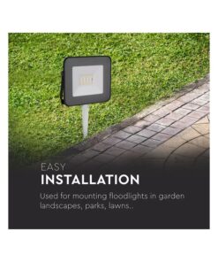 Picchetto in Alluminio per Fari Led Flood Light Colore Bianco Modello Grande Diametro 60mm Altezza 265mm SKU-7537 - immagine 5