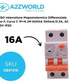 RCBO Interruttore Magnetotermico Differenziale Tipo F, Curva C 1P+N 2M 6000A 300mA/0.3A, AC 230V IP20 Corrente Disponibili 16A 20A 25A 32A (C16A) - immagine 2