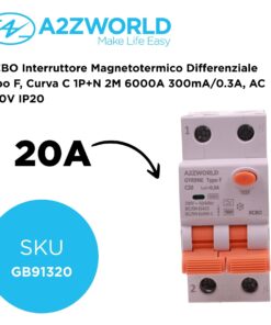 RCBO Interruttore Magnetotermico Differenziale Tipo F, Curva C 1P+N 2M 6000A 300mA/0.3A, AC 230V IP20 Corrente Disponibili 16A 20A 25A 32A (C20A) - immagine 2