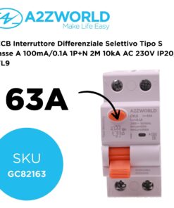 RCCB Interruttore Differenziale Selettivo Tipo S Classe A 100mA/0.1A 1P+N 2M 10kA AC 230V IP20, GYL9, Corrente Disponibili 40A 63A (63A) - immagine 2
