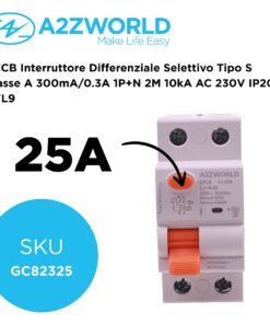RCCB Interruttore Differenziale Selettivo Tipo S Classe A 300mA/0.3A 1P+N 2M 10kA AC 230V IP20, GYL9, Corrente Disponibili 25A 40A 63A 100A (25A) - immagine 2