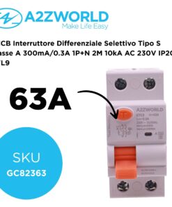 RCCB Interruttore Differenziale Selettivo Tipo S Classe A 300mA/0.3A 1P+N 2M 10kA AC 230V IP20, GYL9, Corrente Disponibili 25A 40A 63A 100A (63A) - immagine 2