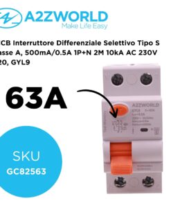 RCCB Interruttore Differenziale Selettivo Tipo S Classe A, 500mA/0.5A 1P+N 2M 10kA AC 230V IP20, GYL9, Corrente Disponibili 63A 100A (63A) - immagine 2