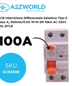RCCB Interruttore Differenziale Selettivo Tipo S Classe A, 500mA/0.5A 1P+N 2M 10kA AC 230V IP20, GYL9, Corrente Disponibili 63A 100A (100A) - immagine 2