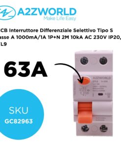 RCCB Interruttore Differenziale Selettivo Tipo S Classe A 1000mA/1A 1P+N 2M 10kA AC 230V IP20, GYL9, Corrente Disponibili 63A 100A (63A) - immagine 2