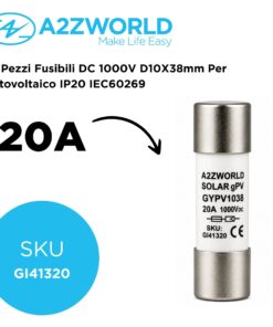 10 Pezzi Fusibili DC 1000V D10X38mm Per Fotovoltaico IP20 IEC60269, Disponibili 15A 20A 25A 30A (20A) - immagine 2