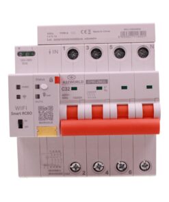 Interruttore Differenziale Magnetotermico Connesso, RCBO WiFi 3P+N con Riarmo Automatico e Display, Tipo A Curva C 30-500mA Regolabile Icu 10kA, 380V 6M, App Tuya con Misure: Corrente Residua, Intensità, Potenza, Tensione, Temperatura, Consumo GYRC-ZN02L (32A) - immagine 3