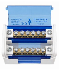 Morsettiera Ripartitore Bipolare, Box Di Connessione 2 Barre, 125A 690V, Scatola Di Distribuzione Per Quadro Elettrico, Ottone Nichelato, Coperchio Trasparente, PA Nylon UL94V0 (7 Vie) - immagine 4