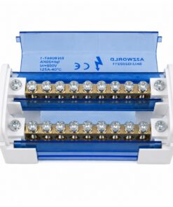 Morsettiera Ripartitore Bipolare, Box Di Connessione 2 Barre, 125A 690V, Scatola Di Distribuzione Per Quadro Elettrico, Ottone Nichelato, Coperchio Trasparente, PA Nylon UL94V0 (11 Vie) - immagine 4