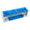 Morsettiera Ripartitore Bipolare, Box Di Connessione 2 Barre, 125A 690V, Scatola Di Distribuzione Per Quadro Elettrico, Ottone Nichelato, Coperchio Trasparente, PA Nylon UL94V0 (15 Vie) - ASDSHOP