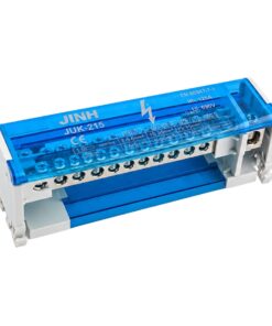 Morsettiera Ripartitore Bipolare, Box Di Connessione 2 Barre, 125A 690V, Scatola Di Distribuzione Per Quadro Elettrico, Ottone Nichelato, Coperchio Trasparente, PA Nylon UL94V0 (15 Vie)
