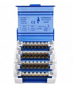 Morsettiera Ripartitore Quadripolare, Box Di Connessione 4 Barre, 125A 690V, Scatola Di Distribuzione Per Quadro Elettrico, Ottone Nichelato, Coperchio Trasparente, PA Nylon UL94V0 (7 Vie) - immagine 4