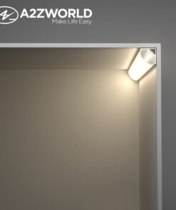 Kit Profilo Alluminio Completo Da 3 Metri Per Striscia Led, Angolare Leggera, Dimensione 15.8X15.8mm, Larghezza Interna 10mm, 77g/m, Copertura Opale, Tappi Chiusura e Clip Fissaggio Incluso,BAV10322,BAV3353,BA1616 - immagine 4
