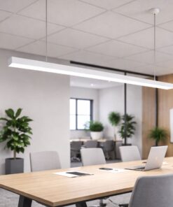 Lampada LED Lineare a Sospensione Allungabile CCT 40W 4400 lm 1200x50x60 mm Bianco o Nero (Bianco)