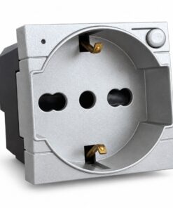 Serie Civile ETTROIT Grigio Compatibile Con Bticino Living Tech (Presa Schuko WIFI)