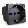 Serie Civile ETTROIT Nero Compatibile Con Bticino Living International (Presa Schuko WIFI) - ASDSHOP