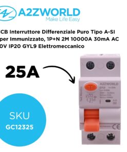 Alternative view of RCCB Interruttore Differenziale Puro Tipo A-SI Super Immunizzato, 1P+N 2M 10000A 30mA AC 230V IP20 GYL9 Elettromeccanico, Corrente Disponibili 25A 40A 63A 100A (25A)