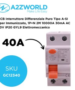 Alternative view of RCCB Interruttore Differenziale Puro Tipo A-SI Super Immunizzato, 1P+N 2M 10000A 30mA AC 230V IP20 GYL9 Elettromeccanico, Corrente Disponibili 25A 40A 63A 100A (40A)