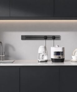 Sistema di Alimentazione a Binario Elettrificato, Multipresa Modulare da Parete, Binario 500mm 230V 32A Max 7360W (Nero) - immagine 5
