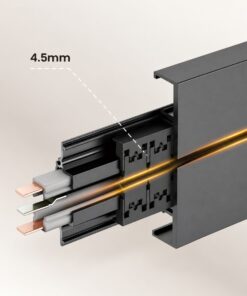 Sistema di Alimentazione a Binario Elettrificato, Multipresa Modulare da Parete, Binario 500mm 230V 32A Max 7360W (Nero) - immagine 8