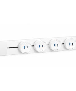 Presa USB-A + USB-C PD 20W Per Multipresa Da Binario, 5V 3A 9V 2.22A 12V 1.67A, GONEO Power Track (Bianco) - immagine 4