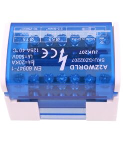 Morsettiera Ripartitore Bipolare, Box Di Connessione 2 Barre, 125A 690V, Scatola Di Distribuzione Per Quadro Elettrico, Ottone Nichelato, Coperchio Trasparente, PA Nylon UL94V0 (7 Vie) - immagine 5