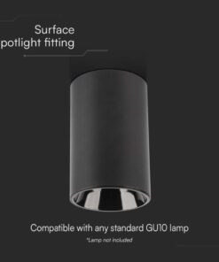 Portafaretto LED Montaggio a Plafone Rotondo GU10 Corpo Nero SKU-10380 - immagine 4